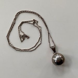 Taxco Bell Silver Ball Pendant sterling silver marked 925